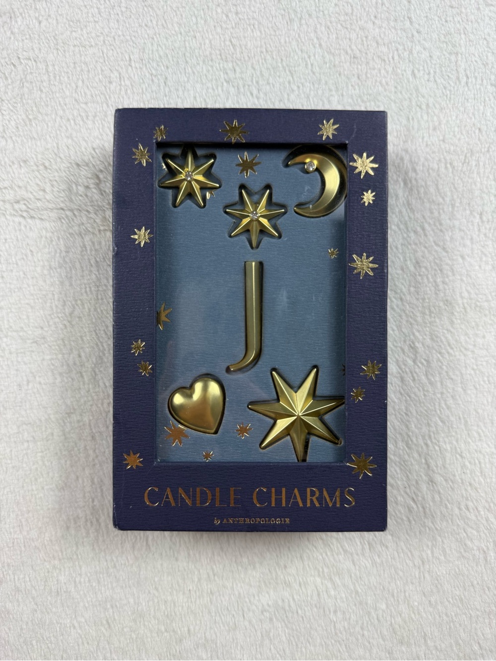 Anthropologie Gold Candle Charms - Star, Moon, Heart, and J